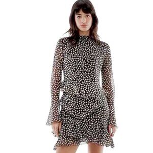Topshop Black and White Polka Dot Mini Dress